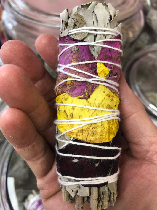 White Sage and Rose Petals