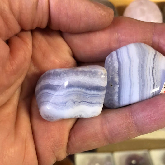 Blue Lace Agate Tumbled Stone-small