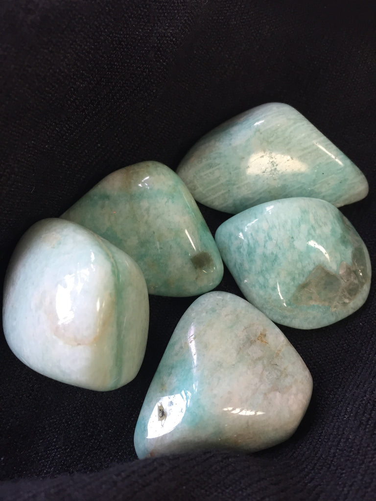 Amazonite Tumbled Stone – The Rose Quartz Stand