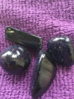 Blue Goldstone Tumbled Stone